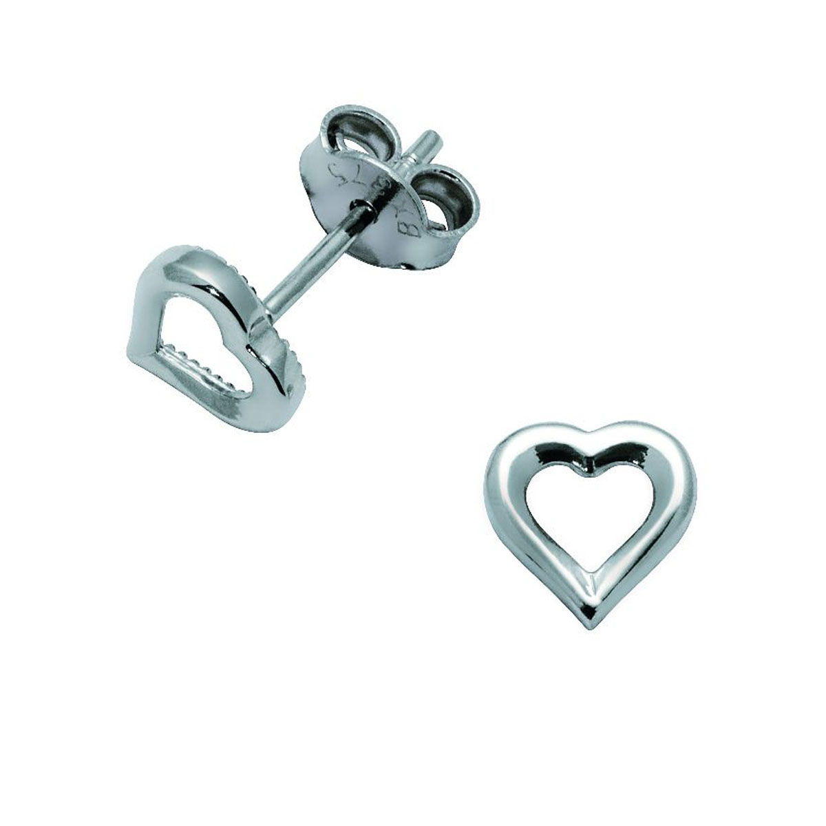 Øredobber Hjerte Hvitt Gull