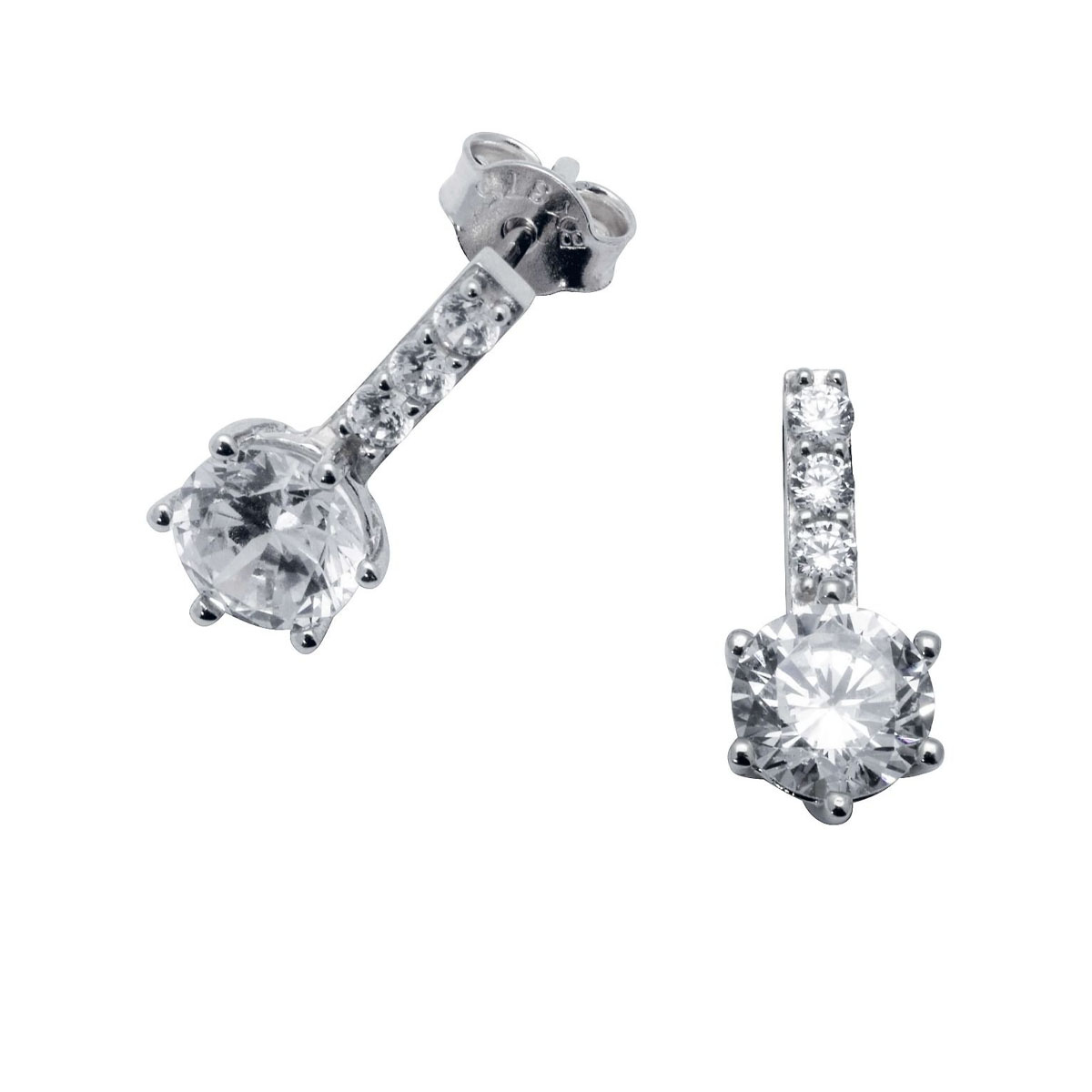 Øredobber Hvitt Gull 