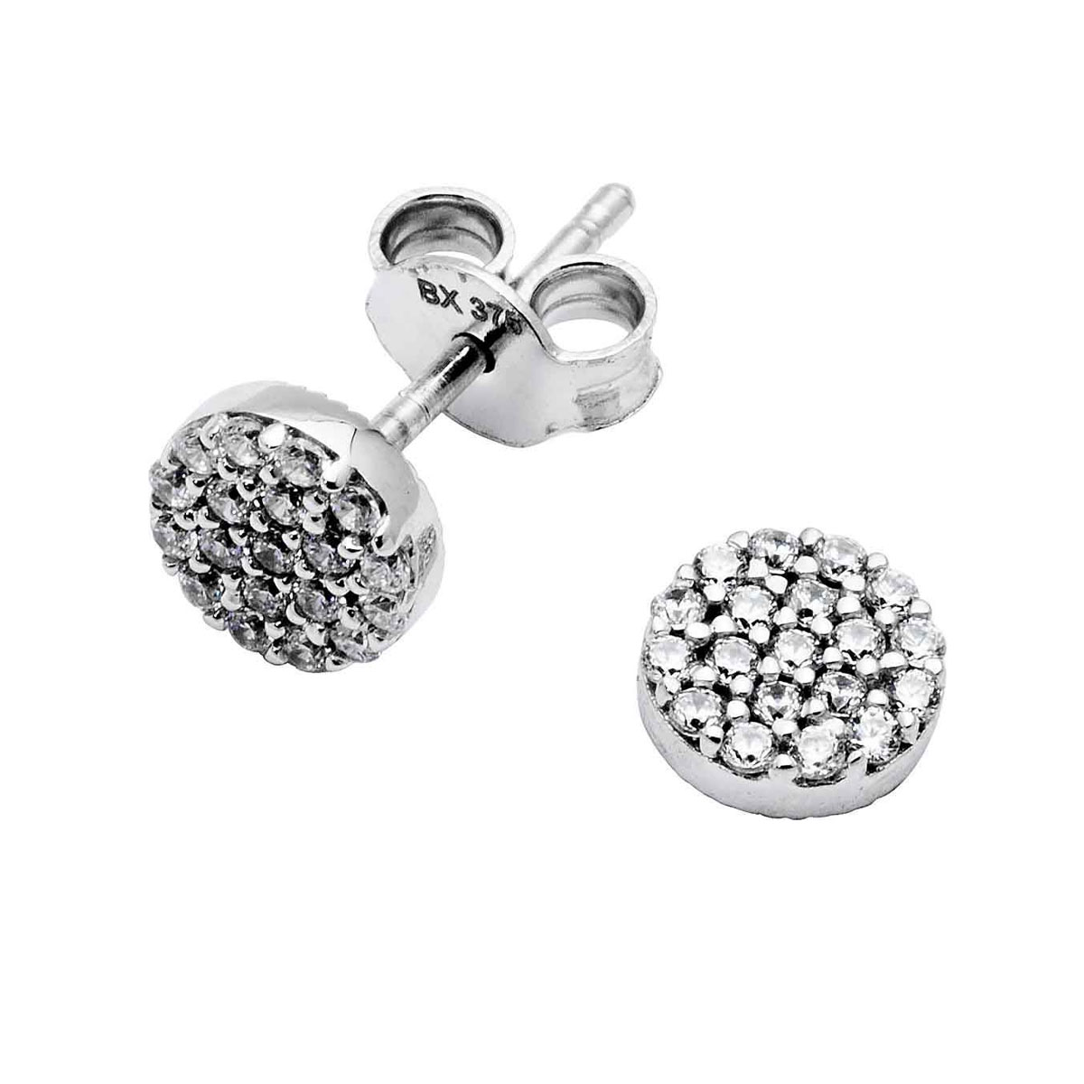 Øredobber Sirkel Hvitt Gull