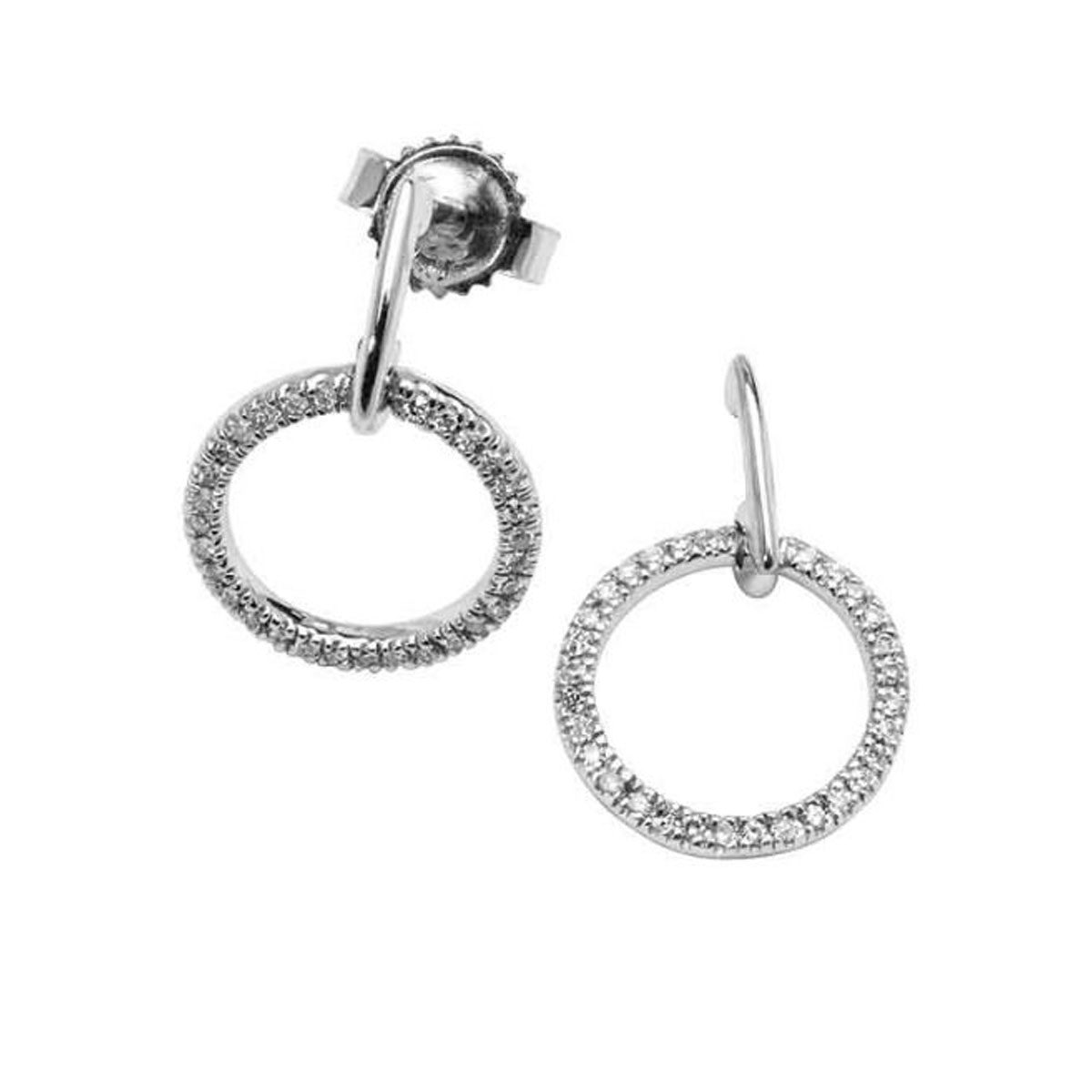 Øredobber Sirkel Diamanter Gull 