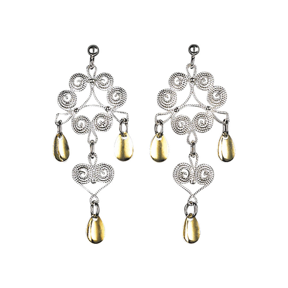 Øredobber Nordland Hvitt Forgylt 830 Sølv