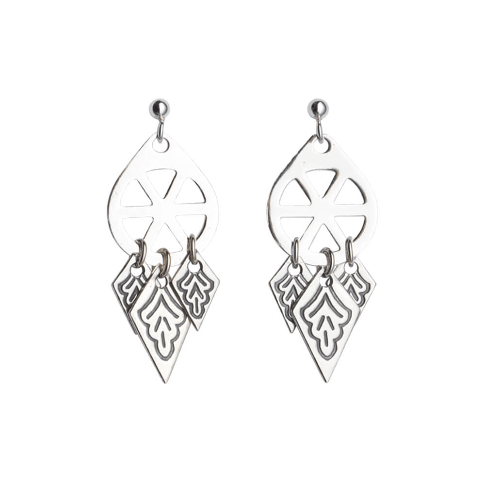 Øredobber Trønderbunad 830 Oksidert Sølv