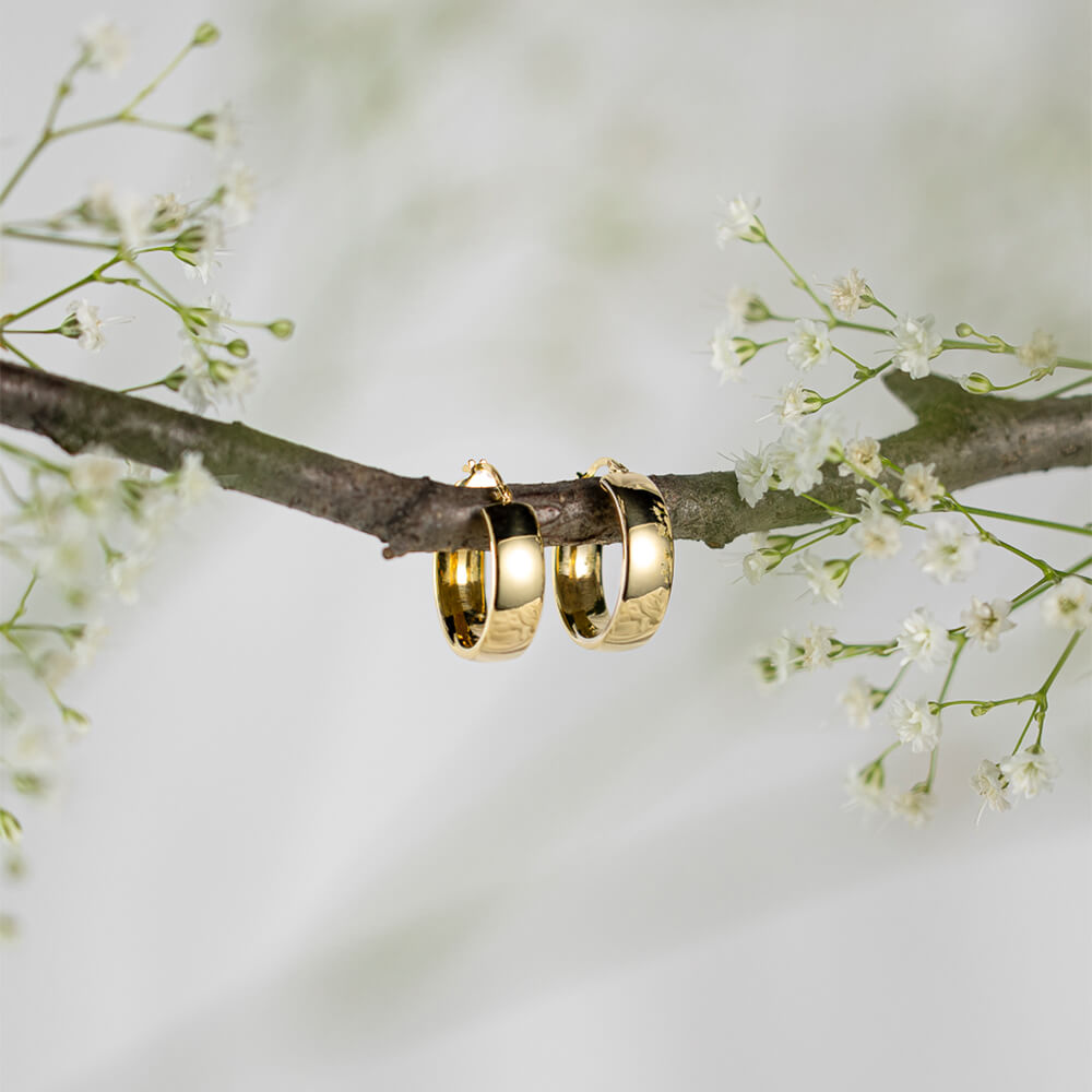 Øreringer 375 Gult Gull