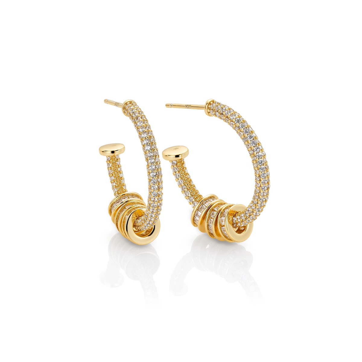 Øreringer 925 Forgylt Sølv