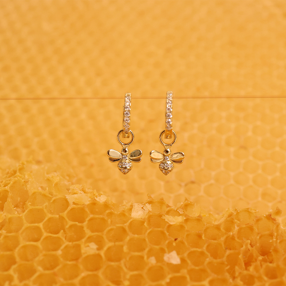 Øreringer Bie 925 Forgylt Sølv 