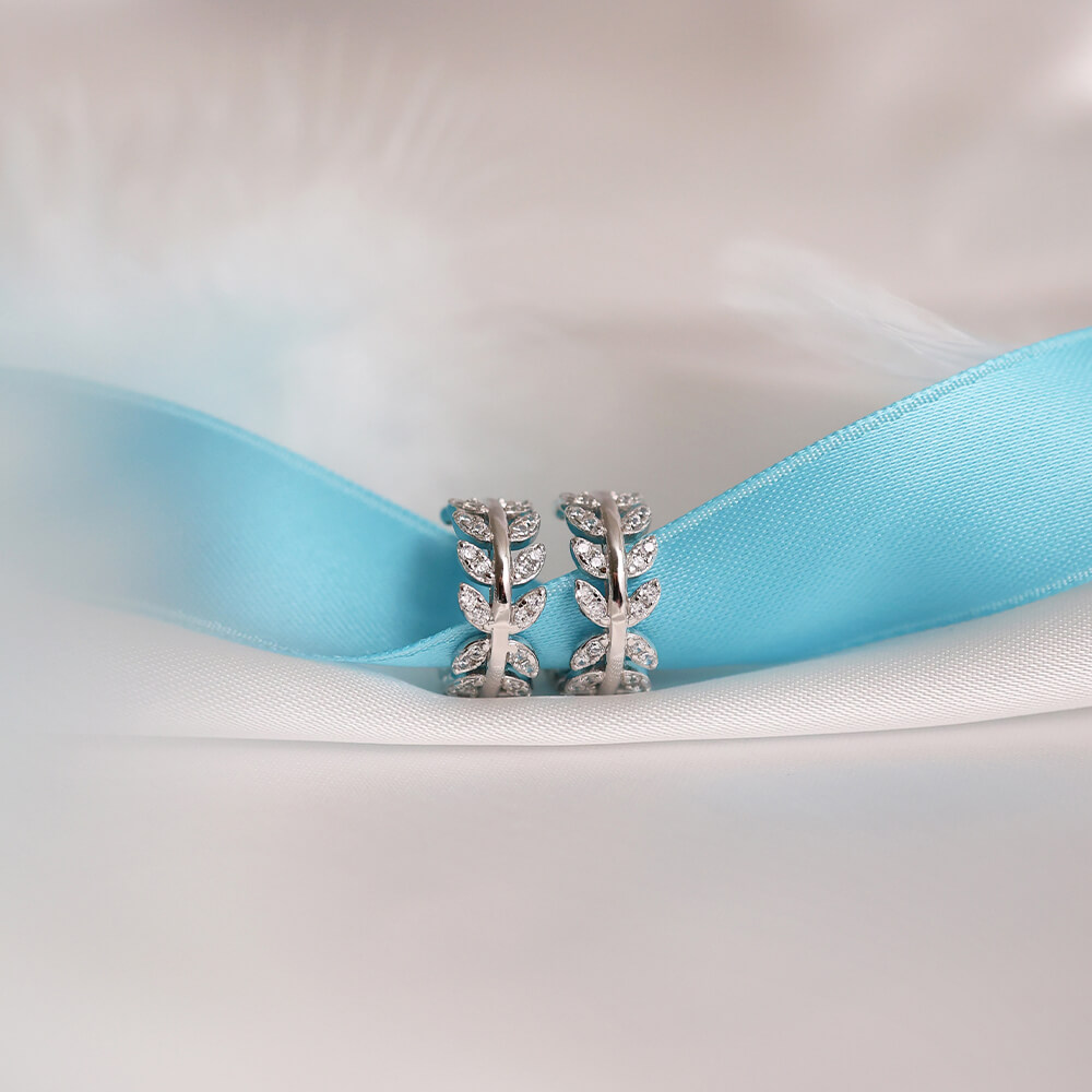 Øreringer Blader 925 Sølv 