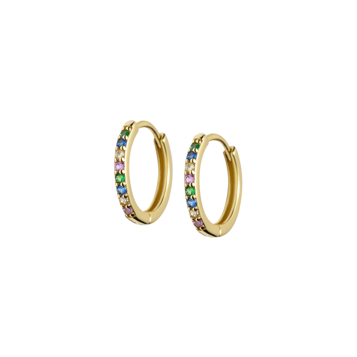 Øreringer 925 Forgylt Sølv Flerfarget