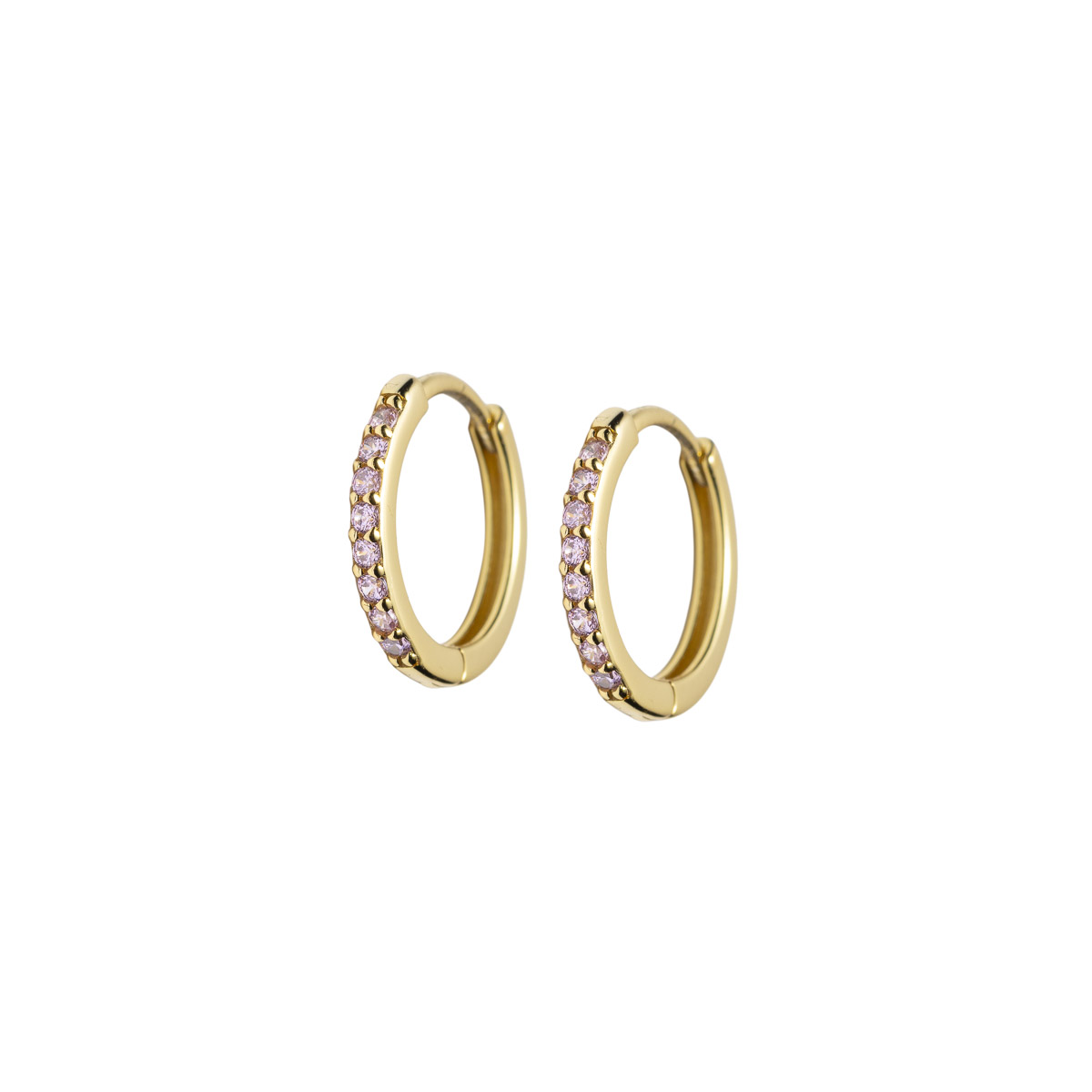 Øreringer 925 Forgylt Sølv Rosa