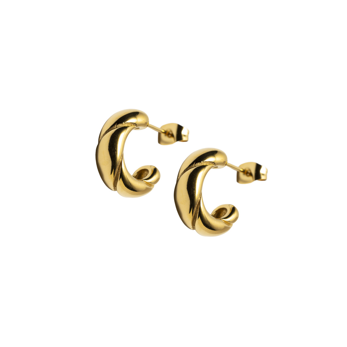 PIA Øreringer Gullfarget Stål