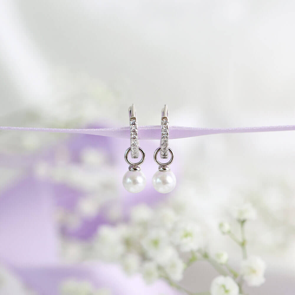 Øreringer Perle 925 Sølv