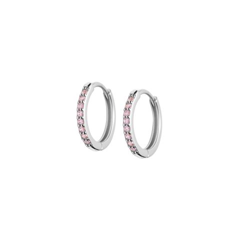 Øreringer 925 Sølv Rosa