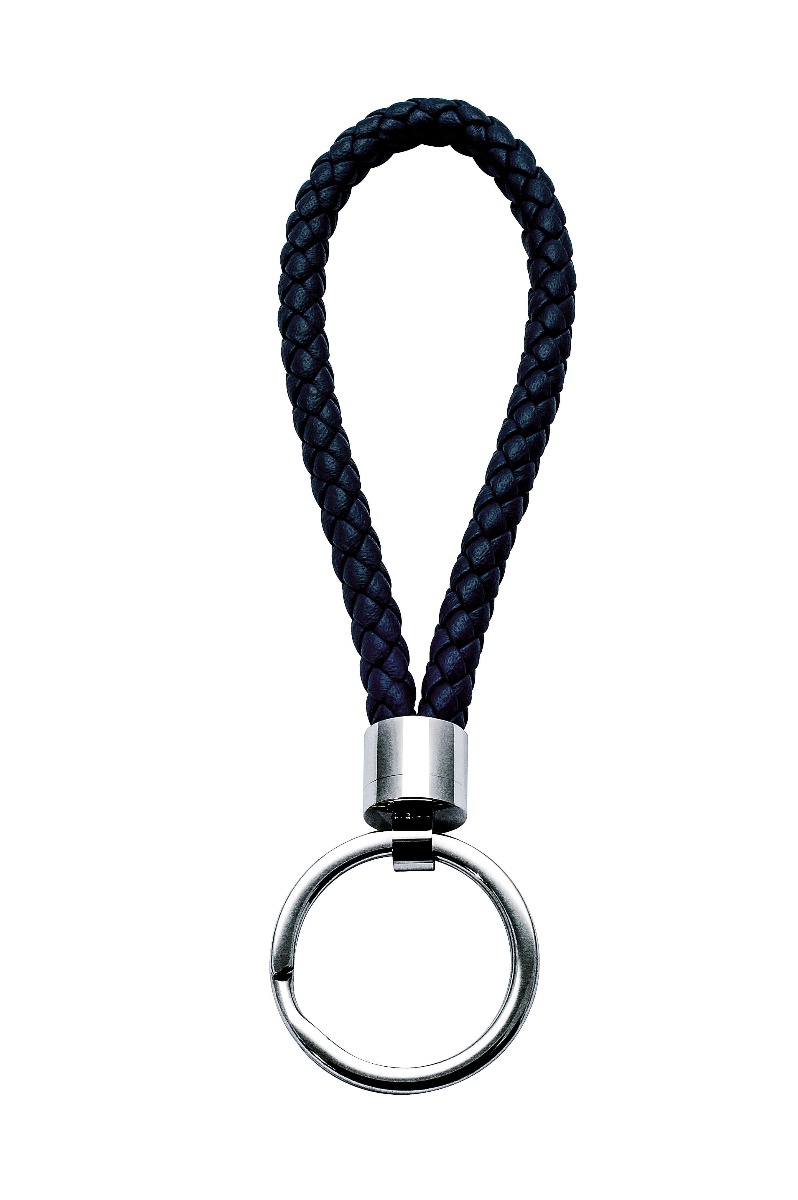 Nøkkelring Skinn Mørk Blå 