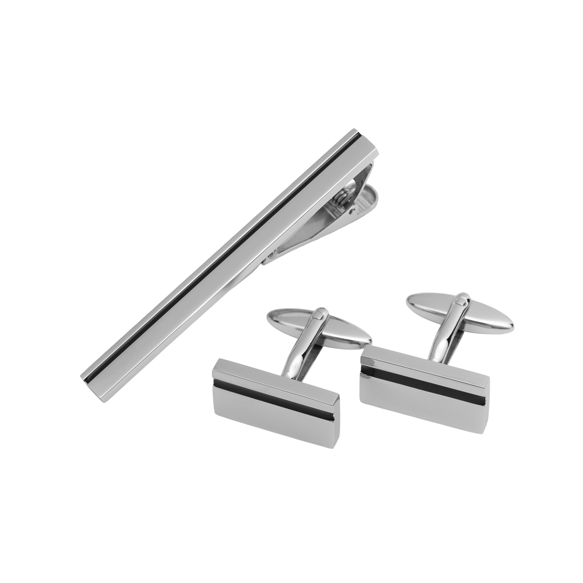 Gavesett Slipsnål Mansjettknapper Stål