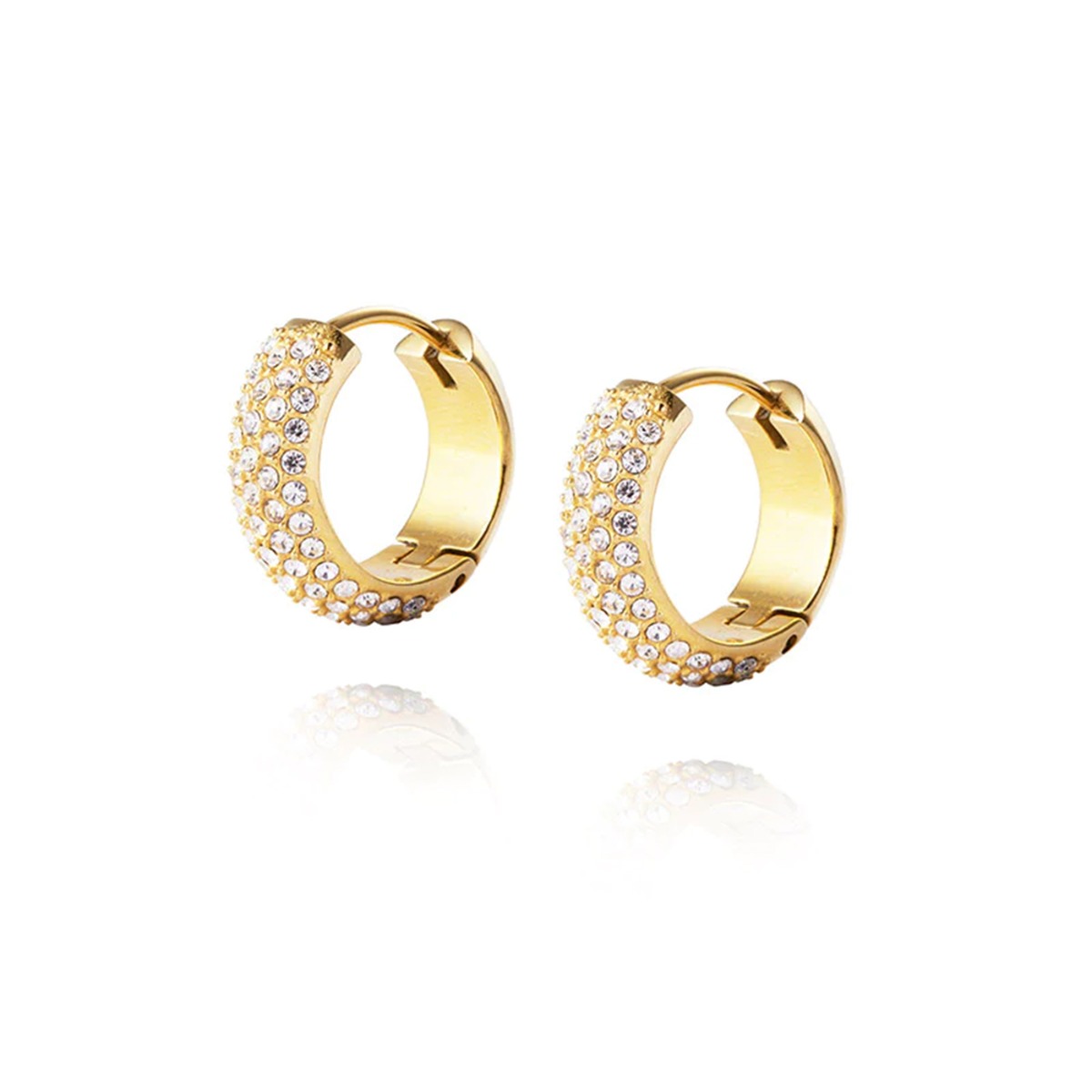 Amour Øreringer Gullfarget Stål 16 mm