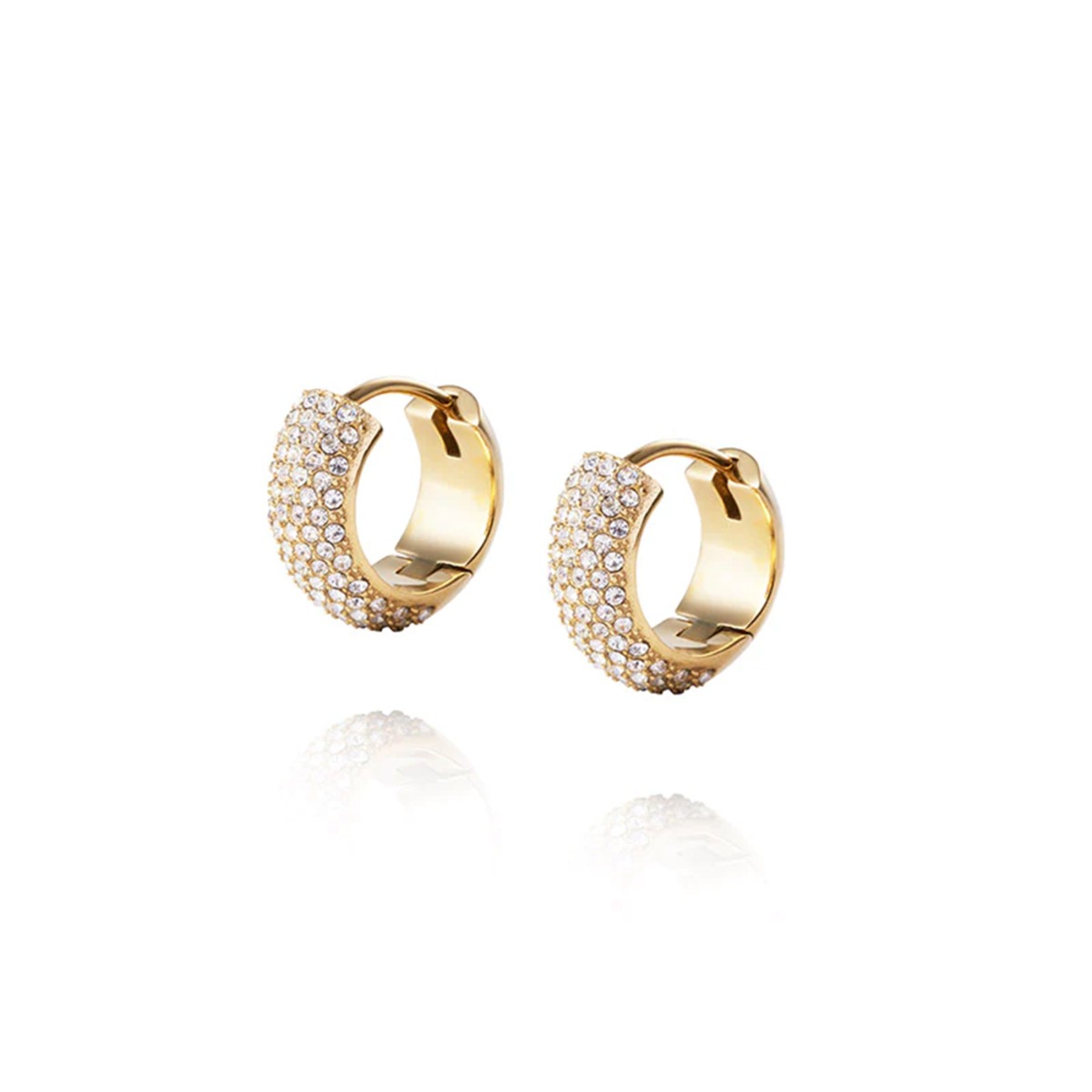 Amour Øreringer Gullfarget Stål 14 mm