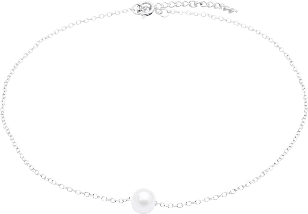 Ankelkjede Sølv Perle 