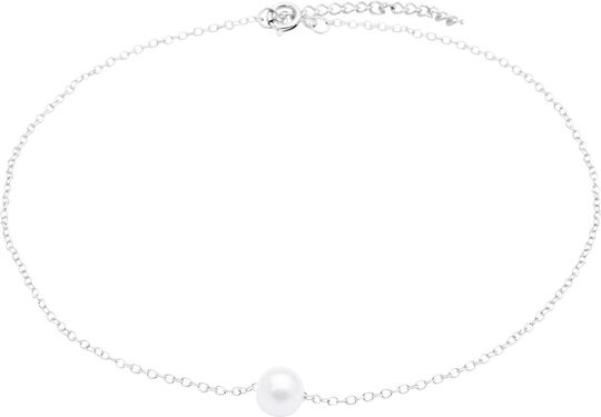 Ankelkjede Sølv Perle