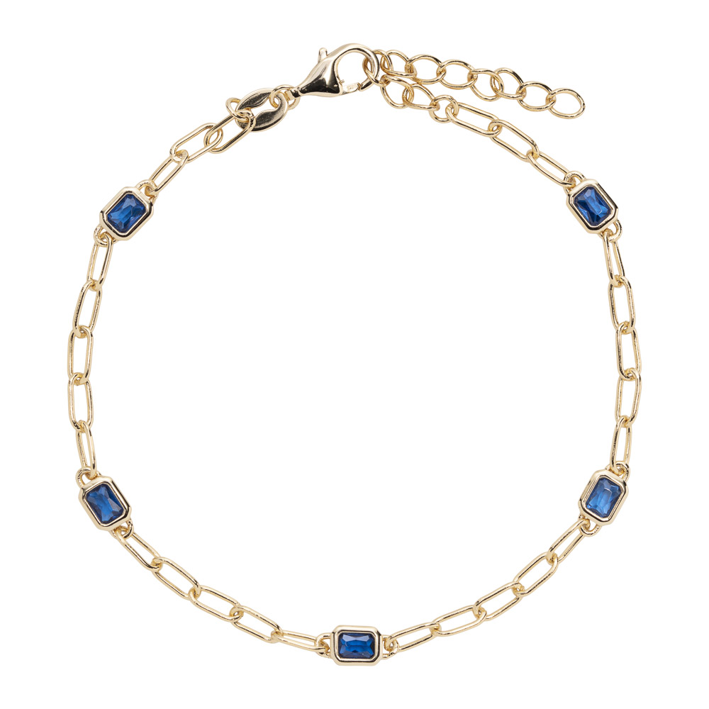 Armbånd 925 Forgylt Sølv Blå