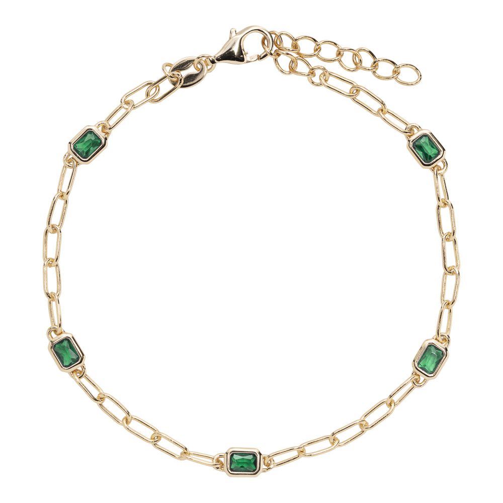 Armbånd 925 Forgylt Sølv Grønn