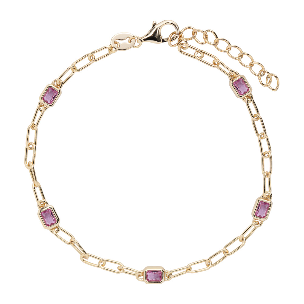 Armbånd 925 Forgylt Sølv Rød