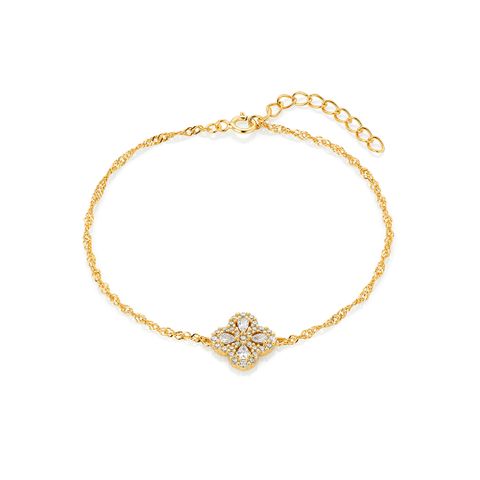 Armbånd Kløver 925 Forgylt Sølv