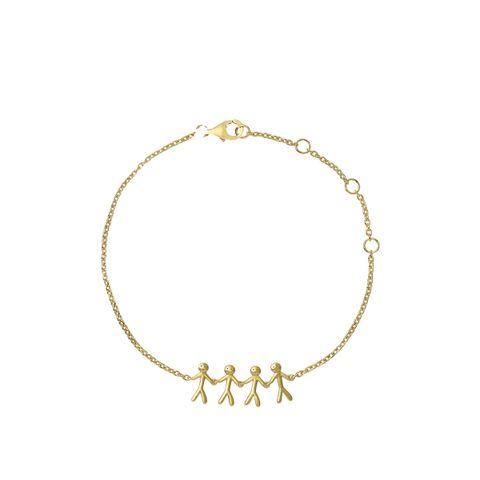 Together Family 4 Armbånd 925 Forgylt Sølv