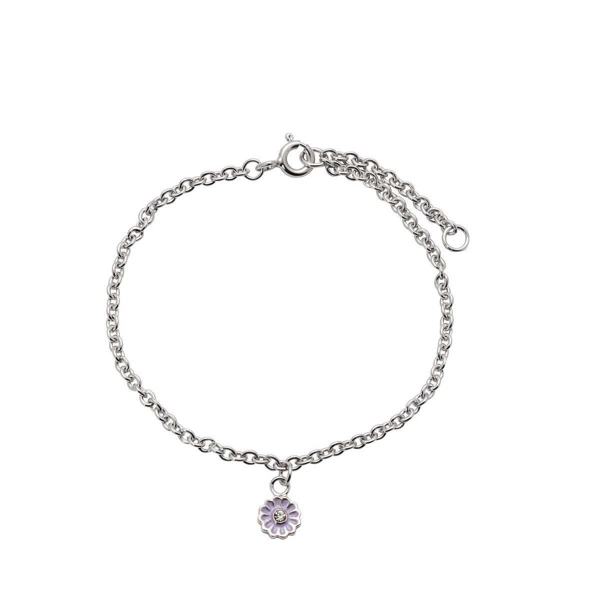 Armbånd Blomst Lilla Sølv 