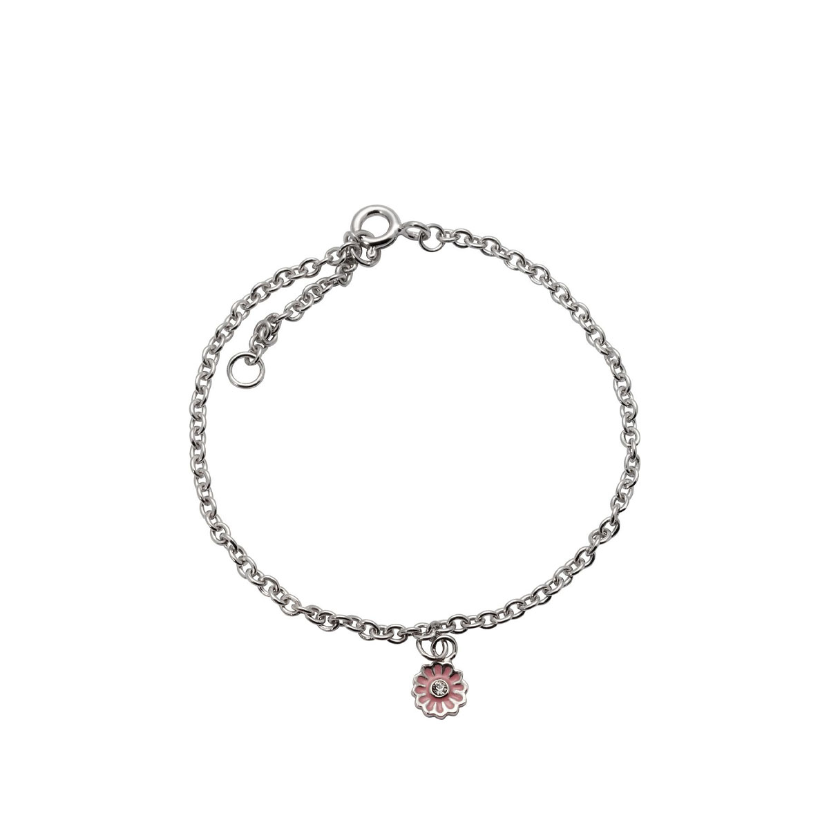 Armbånd Blomst Rosa Sølv 