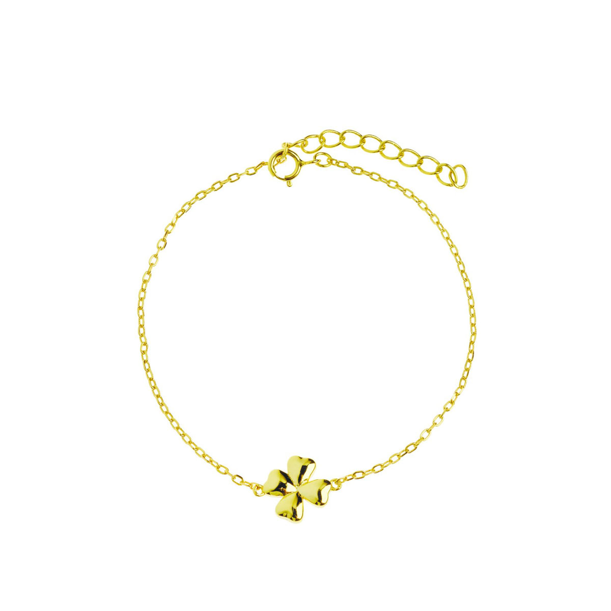 Armbånd Firkløver Gullforgylt Sølv 