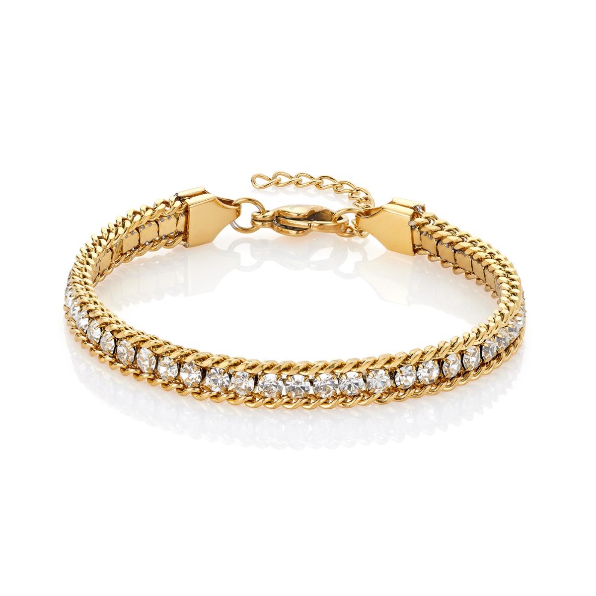 Armbånd Gullfarget Stål Hvit