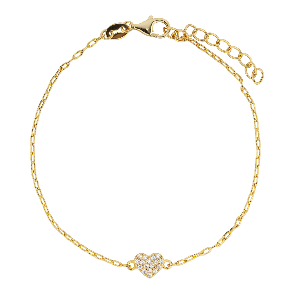Armbånd Hjerte 925 Forgylt Sølv