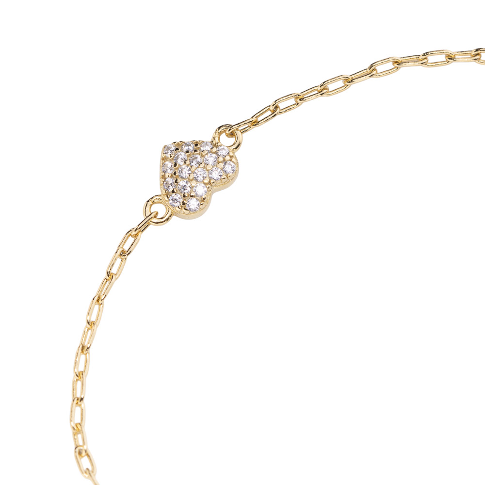 Armbånd Hjerte 925 Forgylt Sølv