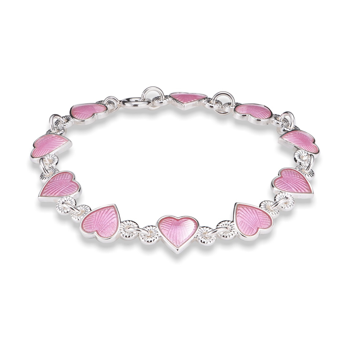 Armbånd Hjerter Emalje Rosa