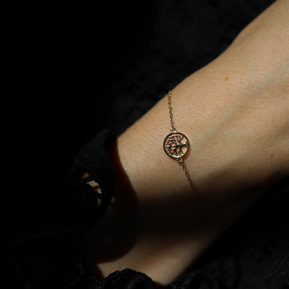 Armbånd Livets Tre 925 Forgylt Sølv