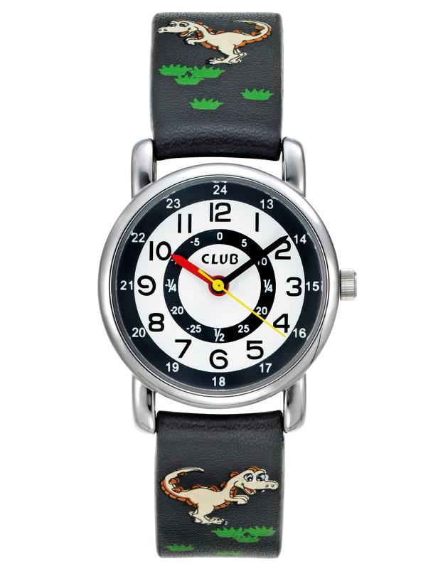 Barneklokke Sort Dinosaur Ø27mm