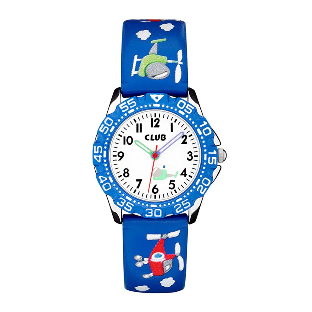 Barneklokke Helikopter Blå 31 mm