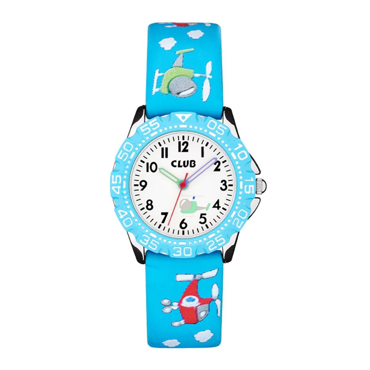 Barneklokke Helikopter Lyseblå 31 mm