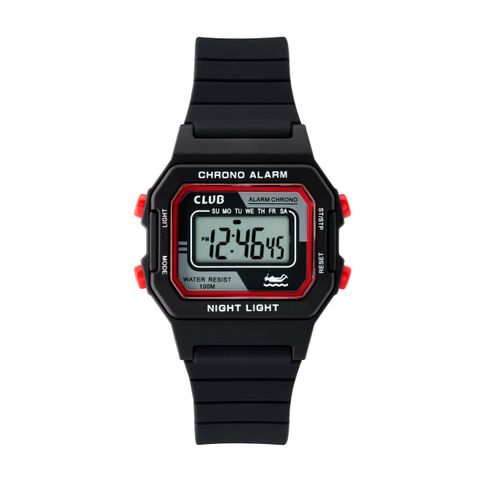 Barneklokke LCD Sort 31 mm