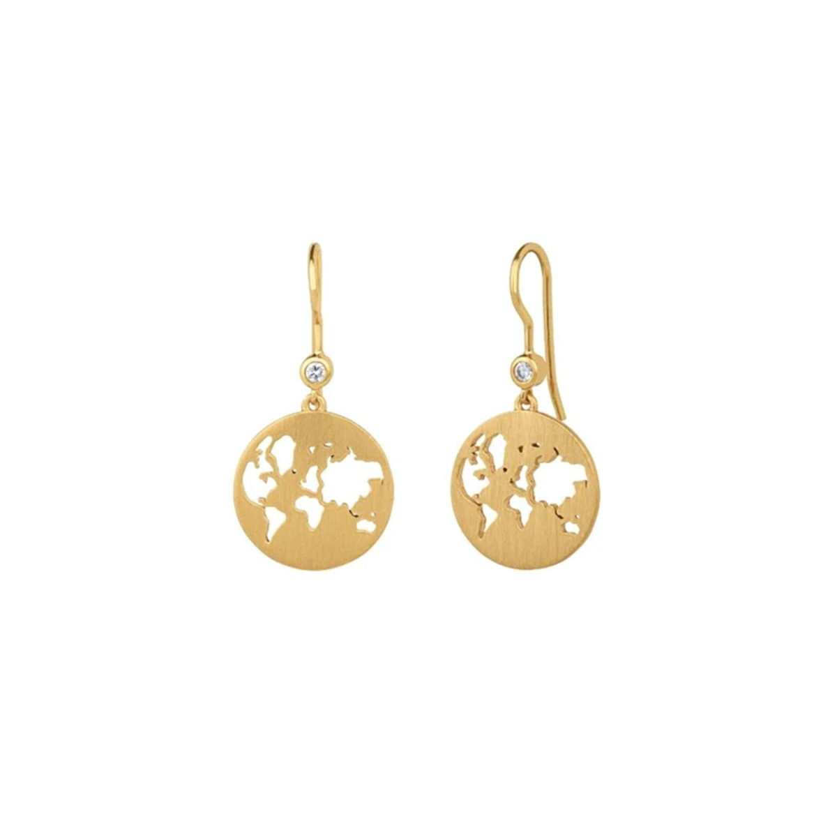 Beautiful World Øredobber 925 Forgylt Sølv