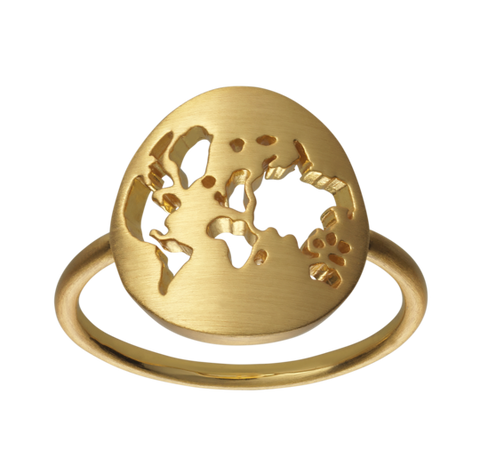 Beautiful World Ring 925 Forgylt Sølv