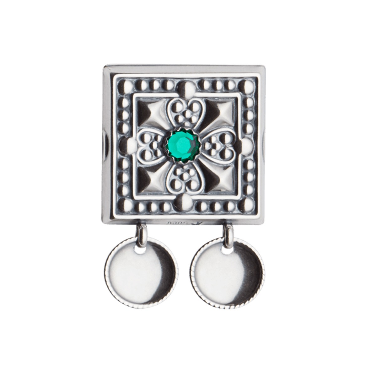 Beltestøl Grønn Sten 830 Oksidert Sølv