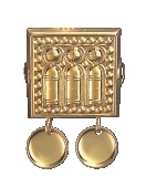 beltestøl, forgylt m. tråkantløvnt