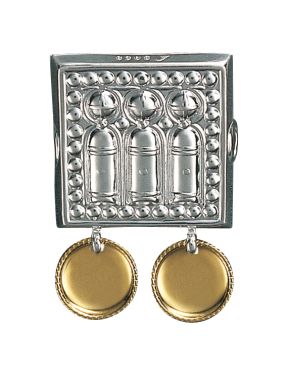 beltestøl, hvit m. forgylte la