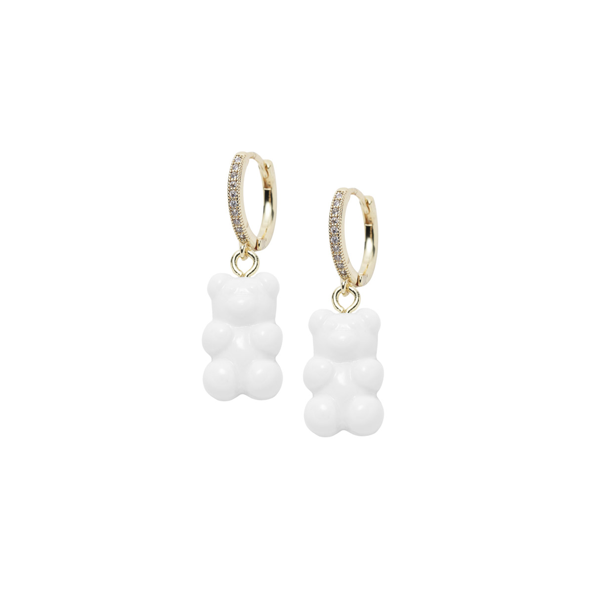 Bamseøreringer Hvit