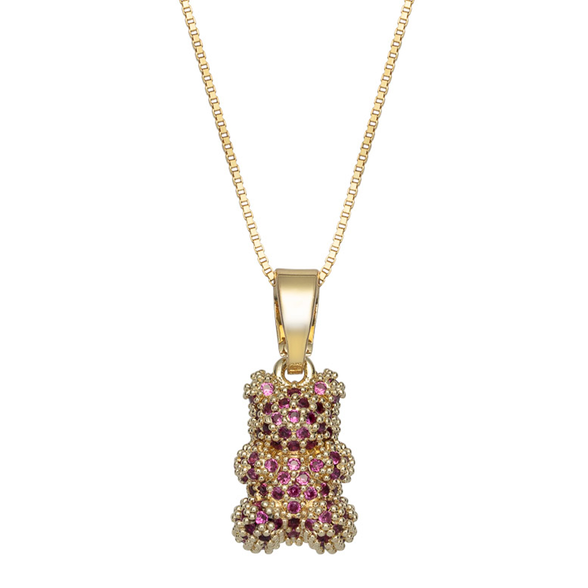 Bamsesmykke Annet Metall Mørkerosa