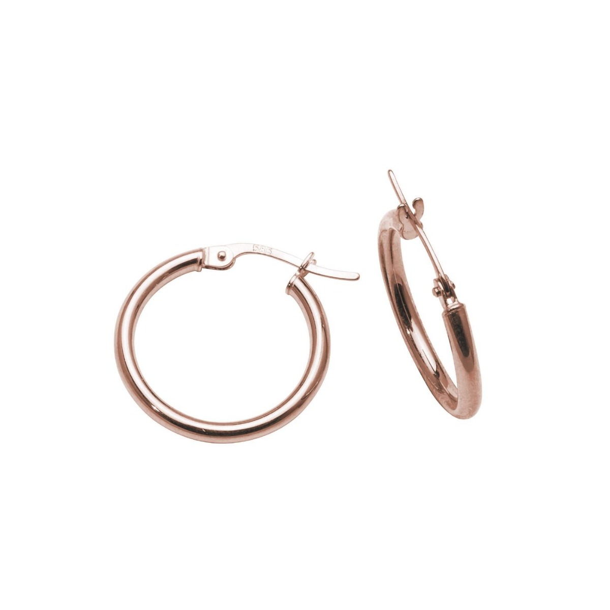 Øreringer 15mm Rosé Gull