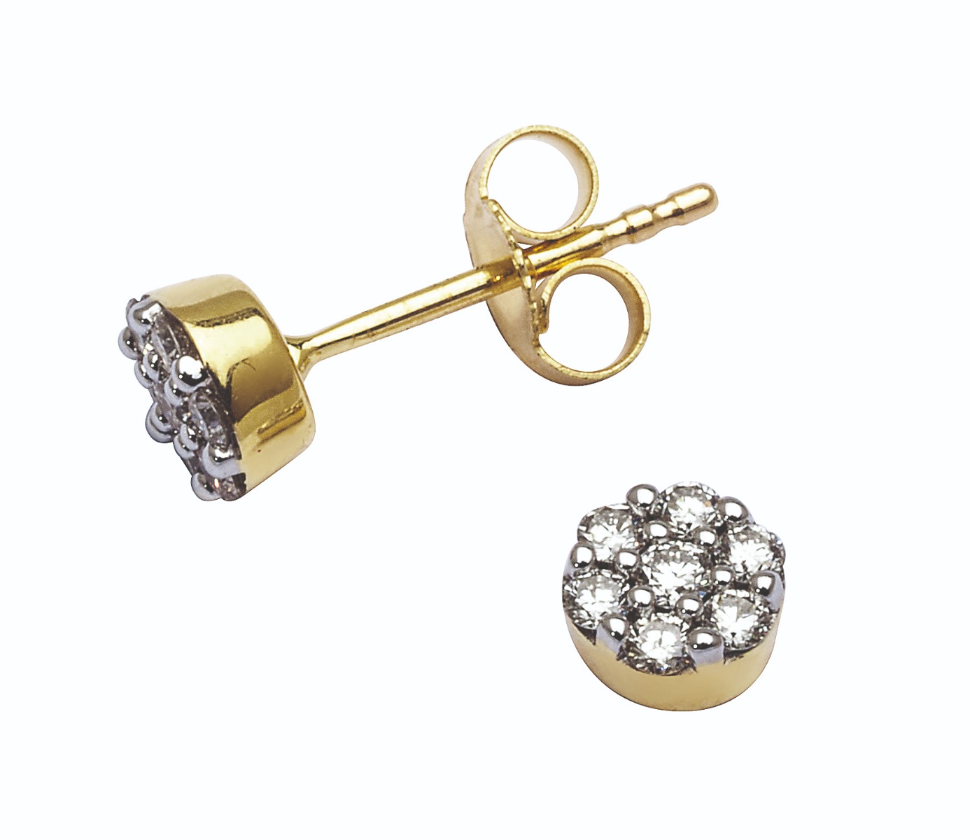 Diamantøredobber 375 Gult Gull 0,25 ct.