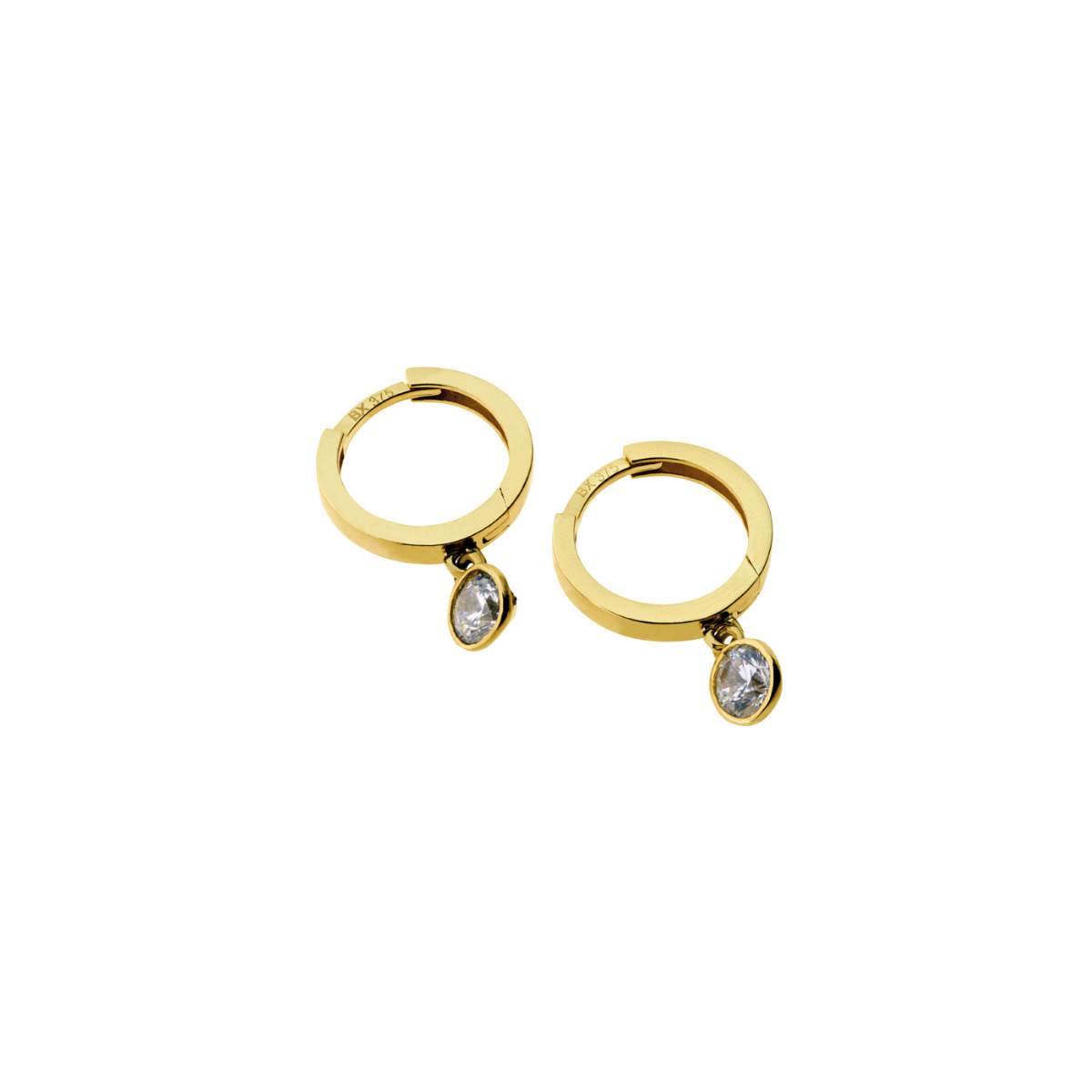 Øreringer Sten Gult Gull 