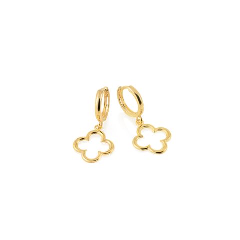Øreringer Kløver 375 Gult Gull