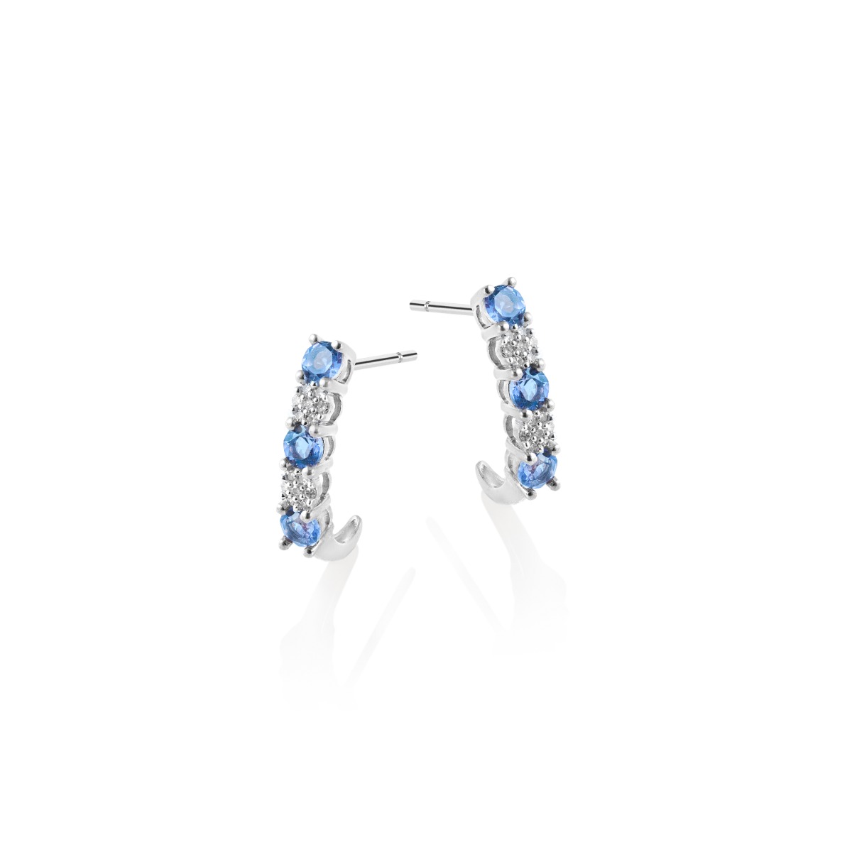 Diamantøredobber 375 Hvitt Gull Topas